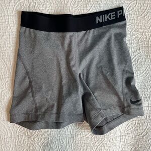 Gray Nike Pro shorts